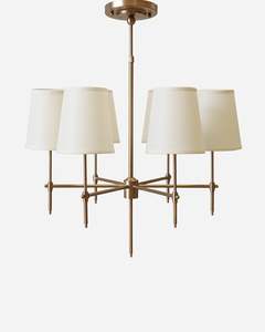 New York 6 light Chandelier - Antique Brass Finish