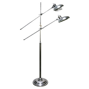 Lighting Standard Floor Lamps: Brushed Pewter Style Floor Lamp with 2 Lights