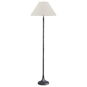 Manhattan Forged Style Nickel Floor Lamp + Shade