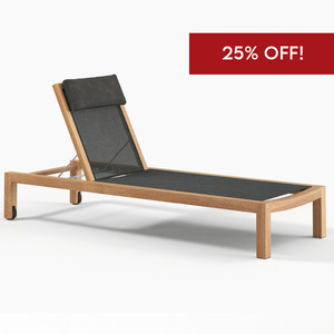 Clearance: Devon Mokaui Outdoor Sun Lounger - Ebony - 1 Left
