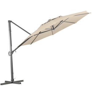 Shelta Windemere Cantilever Outdoor Umbrella with LED Lights - 3.3m Octagonal - Taupe