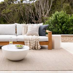 Outdoor Floor Rugs: Flax Outdoor Floor Rug - Sand - 200cm x 290cm