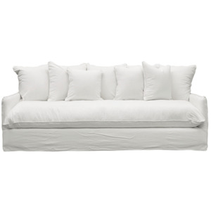 Lotus 3 Seater Slipcover Sofa - White