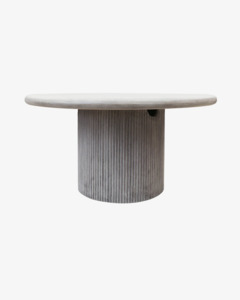 Outdoor Dining Tables: Patras Round Concrete Outdoor Table - 150CM