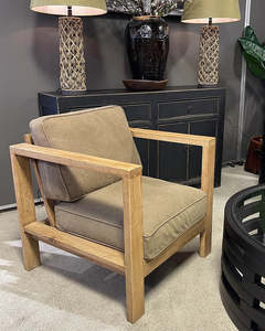 Andres Oak Armchair - Khaki