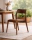 Eden Leather Dining Chair - Tan Leather - Brown Ash
