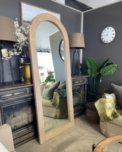 Arch Leaner Mirror - Elm Frame