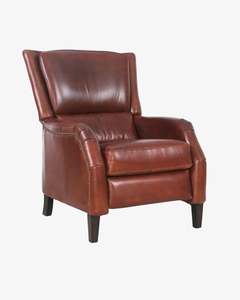 Winton Leather Recliner Chair - Aged Brown
