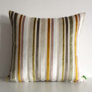Velvet Collection: Earth tone Stripes - Cushion Cover - 50cm x 50cm