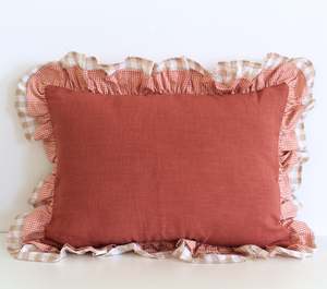 Cottage Clay Ruffle - Cushion Cover - 47cm x 33cm
