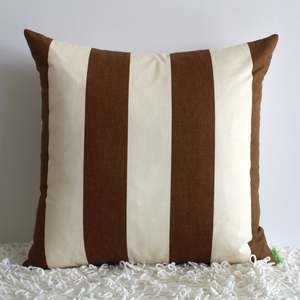 Patterned: Mocha Stripe - Cushion Cover - 50cm x 50cm