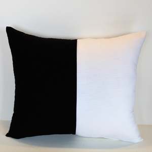 Contrast Velvet Colletion: Black & White Detail Contrast - Cushion Cover - 56cm x 48cm