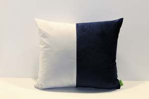 Blue & Silver Contrast - Cushion Cover - 42cm x 37cm