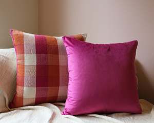 Orange/Pink Checkerboard Set - Cushion Cover Set