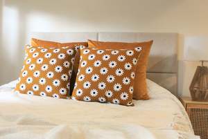 Bed Sets: Dark Mustard Daisy Set - Cushion Bed Set