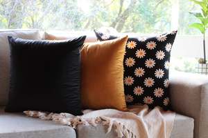 Set Of 3: Midnight Daisy Set - Cushion Cover Set
