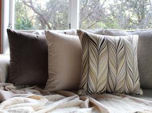 Set Of 3: Latte Swirl Set - Cushion Cover Set
