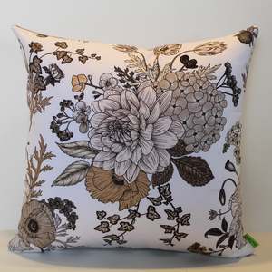 Beige: Neutral Floral - Cushion Cover - 45cm x 45cm