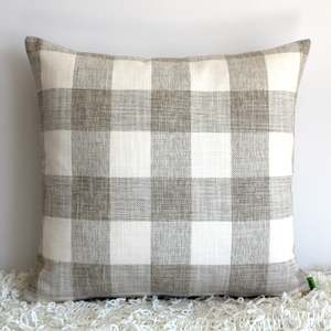 Natural: Chai Checkerboard - Cushion Cover - 50cm x 50cm