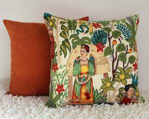 Orange: Frida Kahlo Creme Set - Cushion Covers