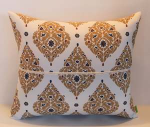 Red: Mustard & Blue Mandelas - Cushion Cover - 54cm x 45cm