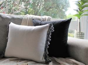 Sets Of 2: Black-Platinum Trim Set - Cushion Cover Set