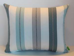Patterned: Hampton Blue/Grey Striped - Cushion Cover - 45cm x 35cm