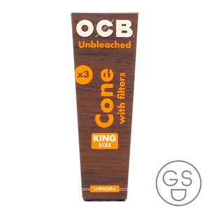 Ocb Rolling Papers: OCB UNBLEACHED VIRGIN CONES - 3 Pack