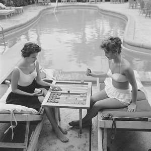 Art Prints: Slim Aarons 'Backgammon by the Pool' photographic print