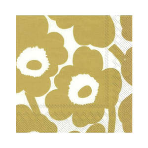 Dining: Marimekko unikko paper napkins set of 20 white gold