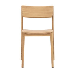 Furniture: Poise oak dining chair with leather seat natural