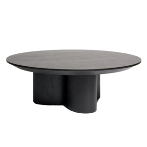 Furniture: Round oak coffee table 100cm black