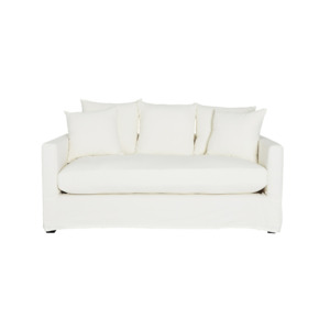 Furniture: Martha linen cotton blend 2.5 seater sofa white