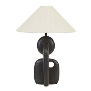 Lighting: Link table lamp black with natural shade
