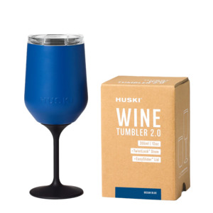 Huski stemmed wine tumbler ocean blue 355ml