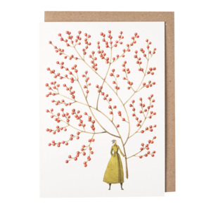 Laura Stoddart red berries illustration card
