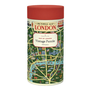 1000-piece vintage jigsaw puzzle map of London