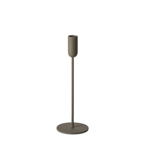 Candles Lanterns: Mona candlestick olive 25cm