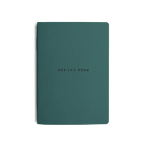 Get Shit Done lined notebook A5 teal green
