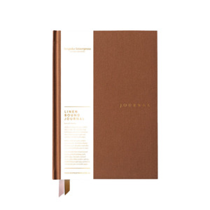 Diaries Notebooks: Linen bound journal mocha (lined pages)