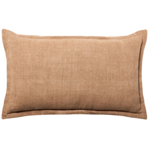 Cushions: Burton tailored linen cushion cover 40x65cm toffee