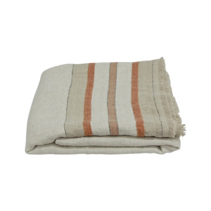 Throws Blankets: Herringbone striped throw 130 x 170cm