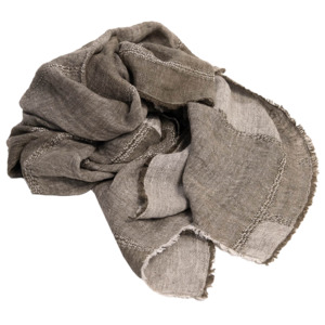 Kozo linen jacquard weave throw 140 x 200cm khaki