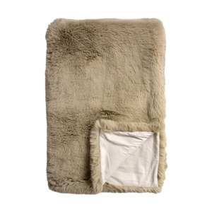 Throws Blankets: Pele faux fur throw caramel 125 x 150cm