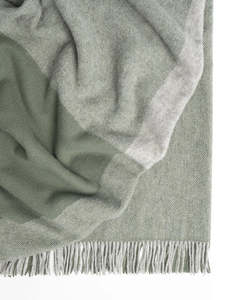 Throws Blankets: XL Riverton wool blanket aloe 140 x 240cm