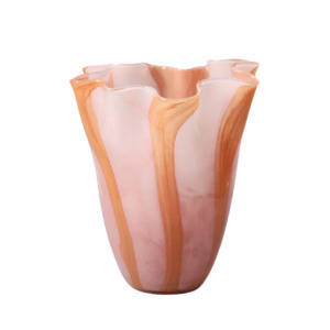 Scalloped glass vase 28cm