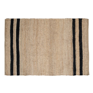 Rugs Hides: Jute rug natural with black stripes 120 x 180cm