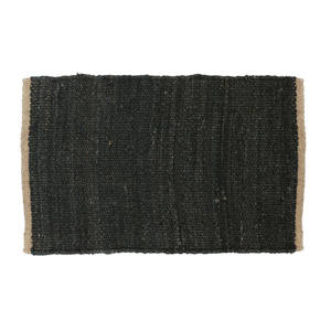 Jute doormat black with natural ends 60 x 90cm