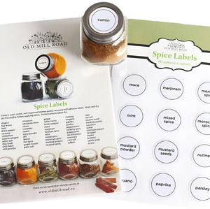 Spice jar adhesive labels pack of 60