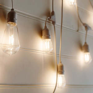 Outdoor vintage hanging party lights 10m white